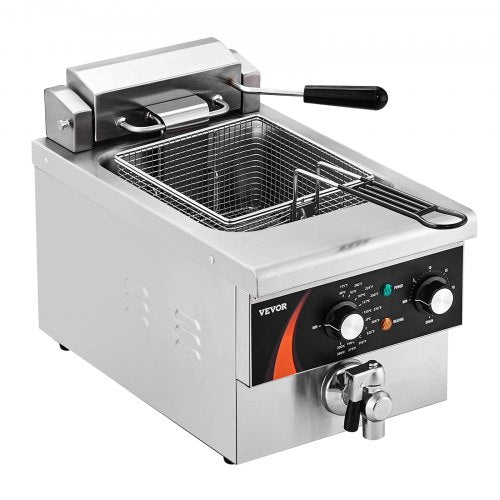 VEVOR Kommerzielle Elektrische Fritteuse 3000W 5,9L Edelstahl Upgrade 200°C