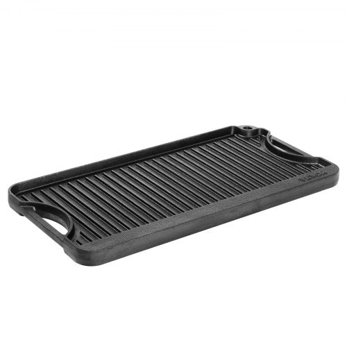VEVOR Wendbare Grillplatte Vorgewürzte BBQ Pfanne aus Gusseisen 492x218mm