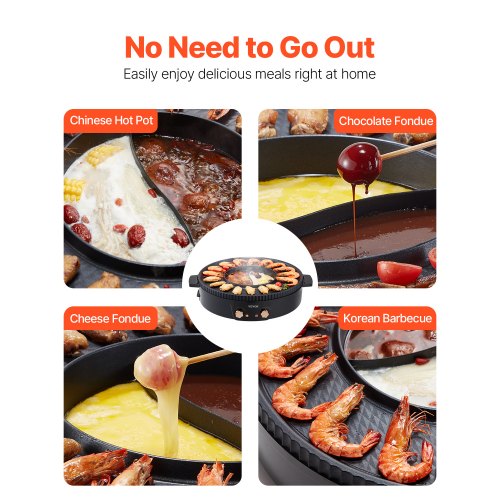 VEVOR Hot Pot mit Grill 1800W 2 in 1 Elektrischer Rauchfreier Grill BBQ Grill