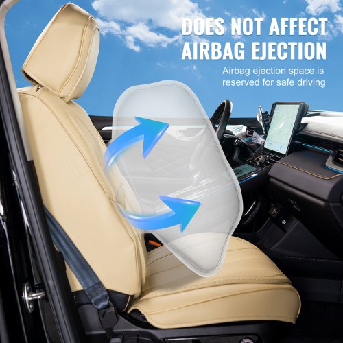 VEVOR Sitzbezüge, Universal-Autositzbezüge für Vordersitze, 6-teiliger Kunstleder-Sitzbezug, vollständig geschlossenes Design, abnehmbare Kopfstütze und Airbag-kompatibel, Autos, Lkws, SUVs