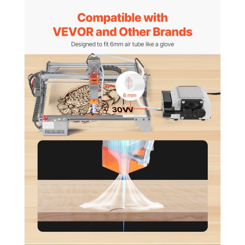 VEVOR Air Assist 30-L/min-Luftpumpen-Set für Lasergravierer und Laserschneider