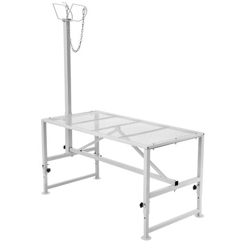VEVOR Viehständer Trimmständer Ziegen Viehtrimmständer 53,3–83,8cm weiß