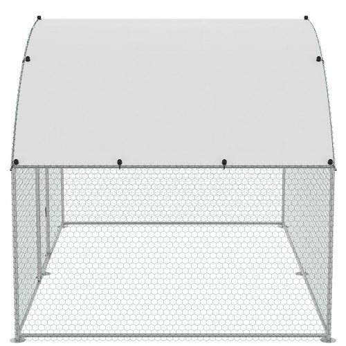 VEVOR Hühnerstall, 3 x 1,97 x 1,99 m, begehbarer Hühnerauslauf für den Hof mit Abdeckung, Hühnerhaus mit Turmdach und Sicherheitsschloss für Hinterhof, Bauernhof, Enten-, Kaninchen- und Geflügelkäfig