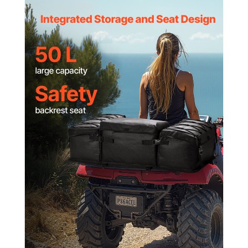 VEVOR 50L ATV Hinten Lagerung Tasche Hecktasche Cargo Tasche Schwamm Kissen