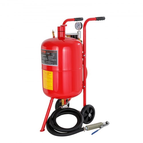 VEVOR Sandstrahlen, 40 L Sandstrahlmaschine, 60-125 PSI Mobiler Sandstrahler mit Zubehör, 2,4 mm, 2,7 mm, 3,2 mm, 3,6 mm Keramikdüsen Sandstrahlerrohr, 2,5 m Schlauchlänge Siphon-Schleifeinheiten