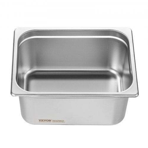 VEVOR 6 x Hotelpfannen Gastronormbehälter Edelstahl 1/2-Größe 325x266x148mm