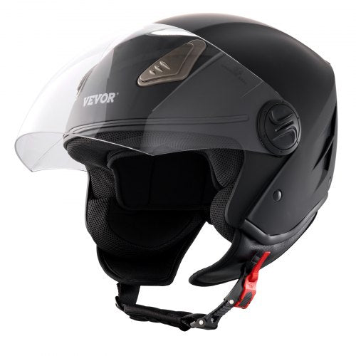 VEVOR 3/4-Gesicht Motorrad Motocrosshelm Motorradhelm 57-58cm Schwarz Größe M