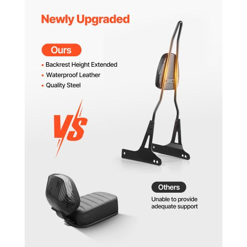 VEVOR Motorrad Rückenlehne Sissy Bar Harley-Davidson Dyna 73cm Rückenlehnen