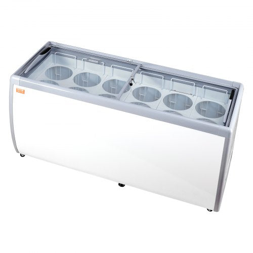 VEVOR 567L Kommerzielle Eisvitrine Gelato-Tauch-Gefrierschrank Eiscreme-Vitrine