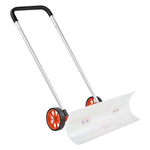 VEVOR Schneeschieber mit Rädern 94cm Schneeschaufel ABS-Kunststoff Aluminiumlegierung Schneeschippe Seitenwinkel von 15° Schneeräumer Schneeräumgeräte Rückenschonender Schneeschieber