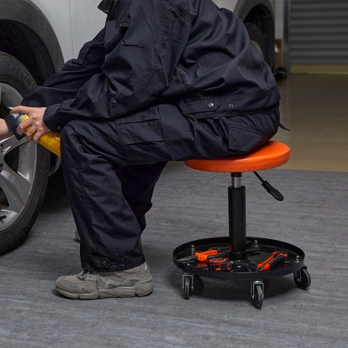 VEVOR verstellbarer Mechaniker-Rollhocker, Werkzeugablage für Werkstatt, Garage