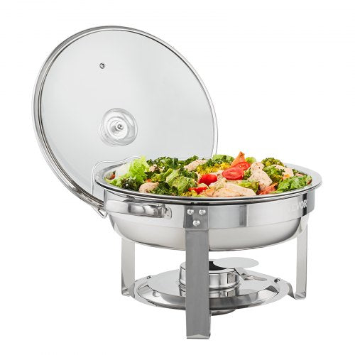 VEVOR Profi Edelstahl Warmhaltebehälter Speisenwärmer 2x3,5L Chafing Dish Set