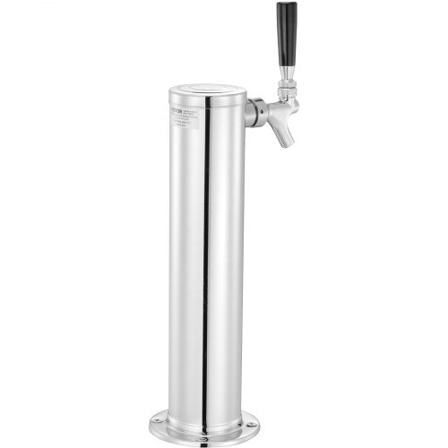 VEVOR Kegerator-Turm-Kit, Einzelzapfhahn-Bierumrüstsatz, Edelstahl-Fass-Bierturm-Zapfanlage mit Doppelmessgerät W21.8-Regler und A-System-Fasskupplung, Biertropfschale für Partys zu Hause