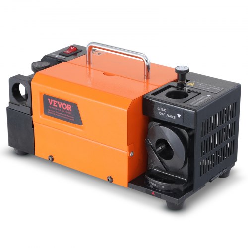 VEVOR Bohrerschleifgerät 120 W Bohrerschleifmaschine 4500 U/min Schärfstation 45# Stahl Bohrerschärfgerät 95-135° Einstellbarer Spitzenwinkel 11 Spannzangen Geeignet für Bohrerdurchmesser φ3–13 mm