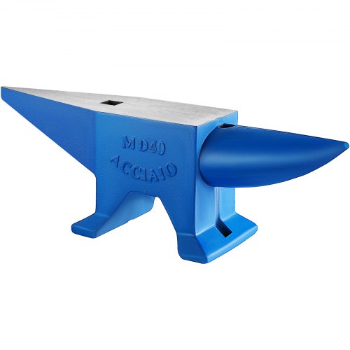 VEVOR Einzelhorn-Amboss Stahlamboss 39 kg, Schmiedestahlwerkzeuge Amboss mit rundem &amp; quadratischem Loch, robuster Schmied, Juweliere, langlebiges &amp; robustes Metallbearbeitungswerkzeug Blau