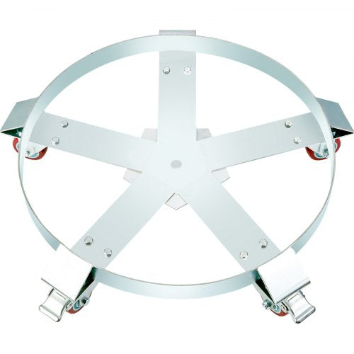 VEVOR Fassroller 250L Transportroller Kohlenstoffstahl Rollbrett Innendurchmesser Ø607mm Fasswagen mit 5 Universalrädern (2 mit Bremsen) Transportwagen zum Transport von Fass bis zu 567kg