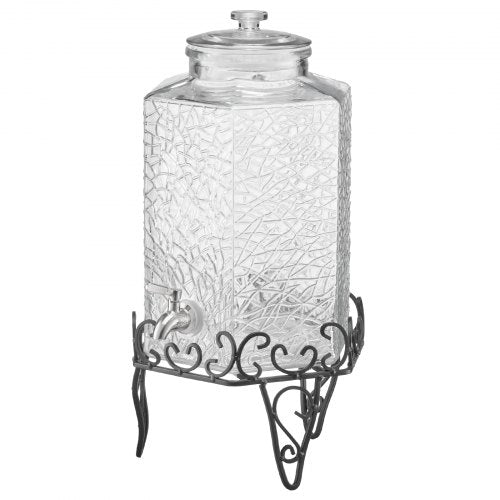 VEVOR Getränkespender 1x10L Saftspender mit Metallständer für Partys Bars Glas