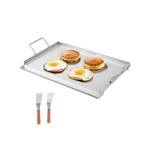 VEVOR Flache Grillplatte Grillpfanne Edelstahl BBQ Kochgeschirr 585x365mm