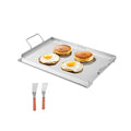 VEVOR Flache Grillplatte Grillpfanne Edelstahl BBQ Kochgeschirr 585x365mm
