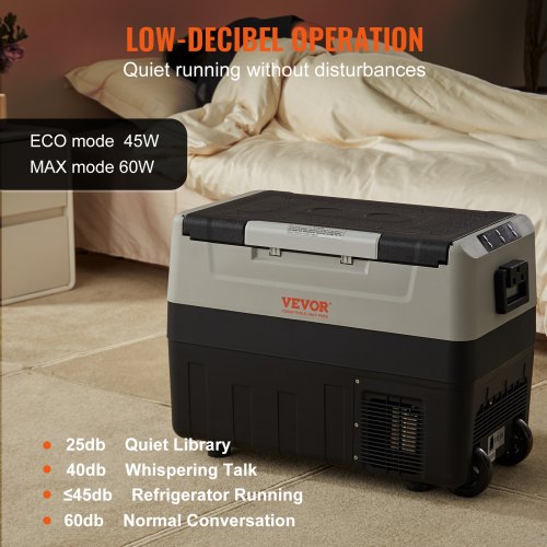 VEVOR Camping Kühlschrank 35 L Kühlboxen 12 / 24 V Rollbare Elektrische Gefrierbox 2 in 1 Doppelzone Auto Kühlschrank Kompressor zum Warmhalten und