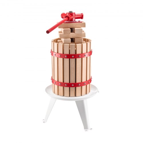 VEVOR Obstweinpresse Apfelmühle Manuelle Presse Weinherstellung 6L mit Holzkorb