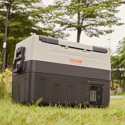 VEVOR Camping Kühlschrank 35 L Kühlboxen 12 / 24 V Rollbare Elektrische Gefrierbox 2 in 1 Doppelzone Auto Kühlschrank Kompressor zum Warmhalten und