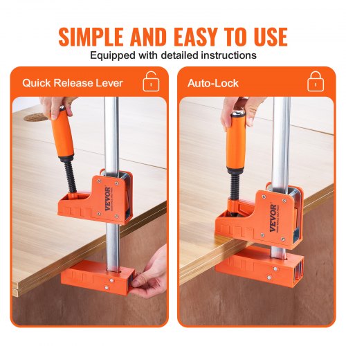 VEVOR Stangenklemmen für die Holzbearbeitung, 2er-Pack, 50 Zoll Parallelklemmen-Set, 1100 lbs Last