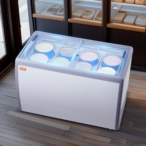 VEVOR 370L Kommerzielle Eisvitrine Gelato-Tauch-Gefrierschrank Eiscreme-Vitrine