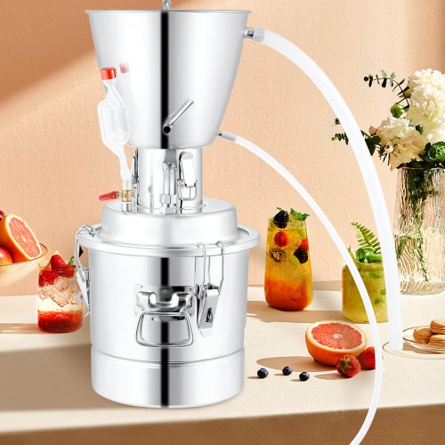 VEVOR Destillieranlage Wasser Alkohol Destillierer 70L,Haus Destillieranlage Destille Alkohol Silber 220-240V Moonshine Destilliermaschine