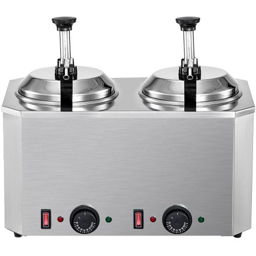 VEVOR Elektrischer Fudge Nacho Käse Schokolade Spender Wärmer für Restaurant usw. mit 2 Pumpen