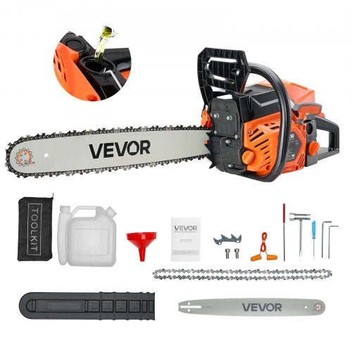VEVOR 62cc Benzin-Kettensäge Motorsäge 3,6PS 508mm 11800U/min Holzschneiden