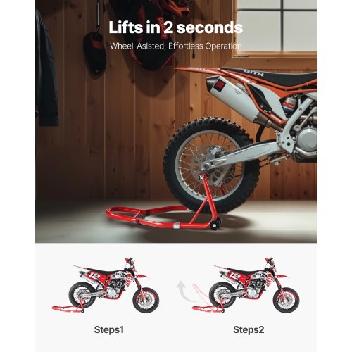VEVOR Motorradständer Hinterradständer 385kg Heckspoolift Paddock Schwingarm Rot