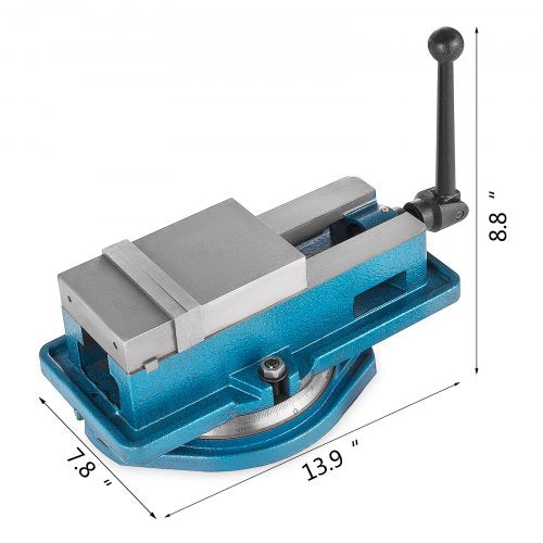VEVOR Schraubzwingen-Schraubstock 100 mm, Tischschraubstock 100 mm, Bench Clamps 16 kg, Metall Professionelle Gusseisen Schraubstock für Säulenbohrer Breite Backen