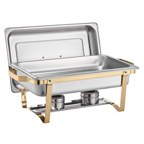 VEVOR Chafing Dish Set Speisenwärmer Edelstahl 7,5L/4L Buffet Gold Hochzeit