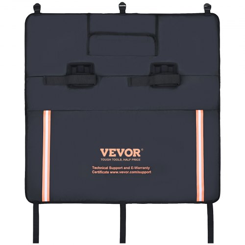 VEVOR Pickup Heckklappe Heckklappenpolster 840 mm, Lkw Heckklappe Pad 2 Fahrräder, 110 x 110 mm Rillen Fahrradheckträger für Holz, Leitern usw. Ladeklappenhebel Schutz mit einer Kleinen Tasche