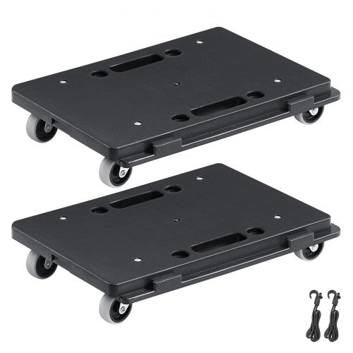 VEVOR Möbelwagen, Möbelwagen, 4 Räder, tragbare bewegliche Rollen, robust, ineinandergreifend, klein, flach, für schwere Möbel, 2 Stück, 40,6 x 27,9 cm, 227,8 kg Kapazität, schwarz