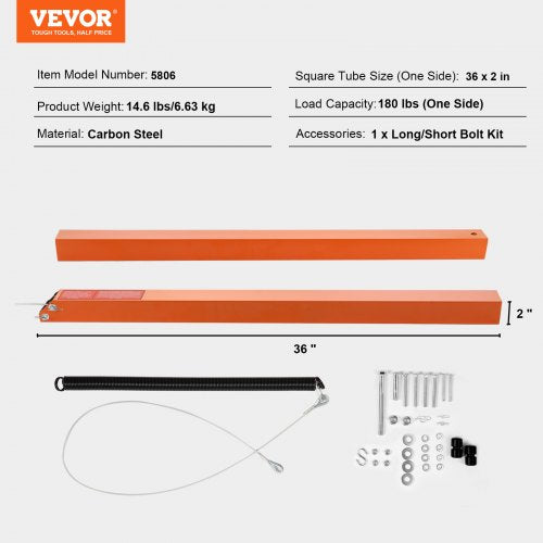 VEVOR Tailgate Utility Trailer Gate &amp; Ramp Lift Assist System 180 lbs Capacity
