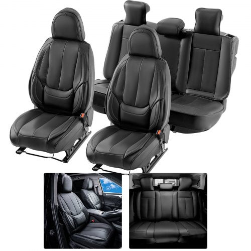 VEVOR-Sitzbezüge, universelle Autositzbezüge, Vorder- und Rücksitz, 13-teiliger Kunstleder-Sitzbezug, vollständig geschlossenes Design, abnehmbare Kopfstütze &amp; Airbag-kompatibel, Autos, SUVs