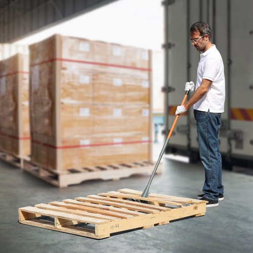 VEVOR Palettenbrecher 137,2cm Lattenheber 907kg Tragfähigkeit Brechstangen Q235 Kohlenstoffstahl Abbruch-&amp; Hebelstange inkl.Handschuhe Pallet Buster Universalkonstruktion