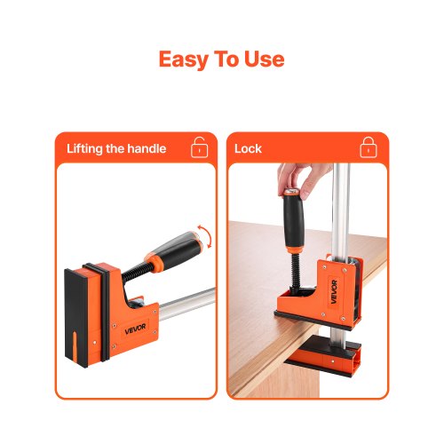 VEVOR 2 x Stangenklemmen für Holzbearbeitung 762mm Parallelklemmen-Set Orange