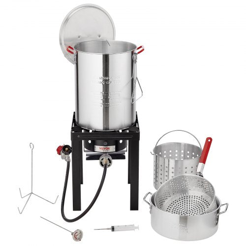 VEVOR 30Qt Türkei 10Qt Fischfritteuse Propankessel Dampfgarer Suppentopf Outdoor