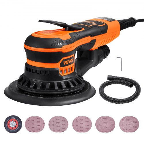 VEVOR Exzenterschleifer 6'' Handschleifer 10 Stück Schleifpapier 6 variable Geschwindigkeit