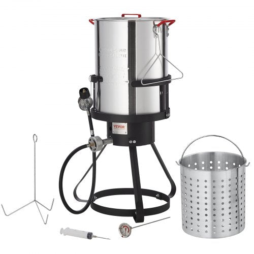 VEVOR 30 Qt Truthahn-Fritteuse, Propankessel, Dampfgarer, Suppentopf, Aluminium, für den Außenbereich