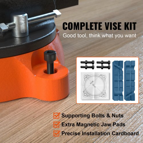 VEVOR Vvevor Schraubstock Amboss 360° drehbar 1,5-7,4 cm Spannweite Werkbankschraubstock