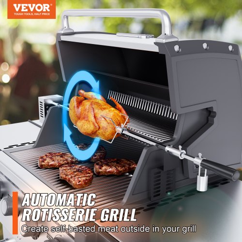 VEVOR Spanferkelgrill Lammgrill 100,6 cm, 12 kg Edelstahl Drehspieß Spießbratengrill 9 W, Lammgrill BBQ Grill Grillwagen Barbecue, Großer Spießgrill Geeignet für Putenfleisch, Schinken usw.