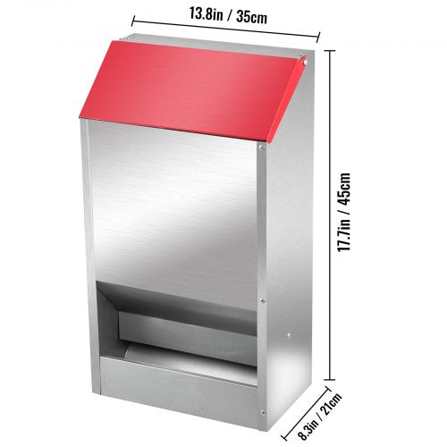 VEVOR verzinkter Geflügel-Futterspender, Hühner-Futterspender, kein Abfall, 13,6 kg, Metall-Futterspender