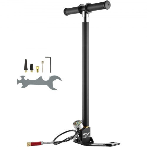 VEVOR PCP-Handpumpe, 4-stufig, 30 MPa 4500 PSI Hochdruck-PCP-Luftgewehr-Füllbügelpumpe mit Öl-Feuchtigkeitsfilter-Manometer, Edelstahl für Luftgewehre, Tauchflaschen, Paintball-Füllreifen