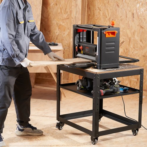 VEVOR Maschinenständer Dickenhobel 70,3×60,3×90cm Untergestell Dickenhobelmaschine Stahl &amp; MDF Max. Belastbarkeit 45kg Maschinentisch höhenverstellbar Kompitable mit meisten Hobelmaschinen Sägen