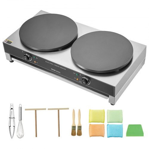 VEVOR Elektro Crepes Maker Kommerzielle Crepe-Maschine 6000W Doppelkopf 40cm Kein Stecker