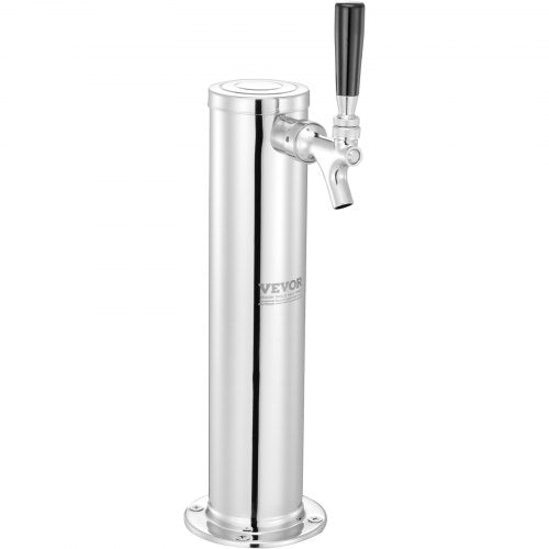 VEVOR Kegerator-Turm-Kit, Einzelzapfhahn-Bierumrüstsatz, Edelstahl-Fass-Bierturm-Zapfanlage mit Doppelmessgerät W21.8-Regler und A-System-Fasskupplung, Biertropfschale für Partys zu Hause